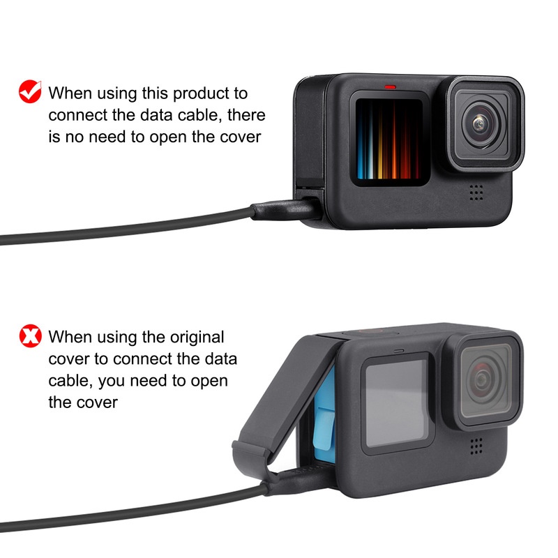 (Case Charger Baterai Dapat Dilepas Warna Hitam Untuk Gopro Hero 10 9) (Go Pro 10 9