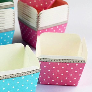 k Cupcake Case / Hokkaido Chiffon Cake Cupcase / Muffin Papercup Light Blue Polkadot