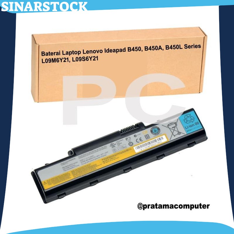 Baterai Laptop Lenovo Ideapad B450 B450A B450L Series Replacement