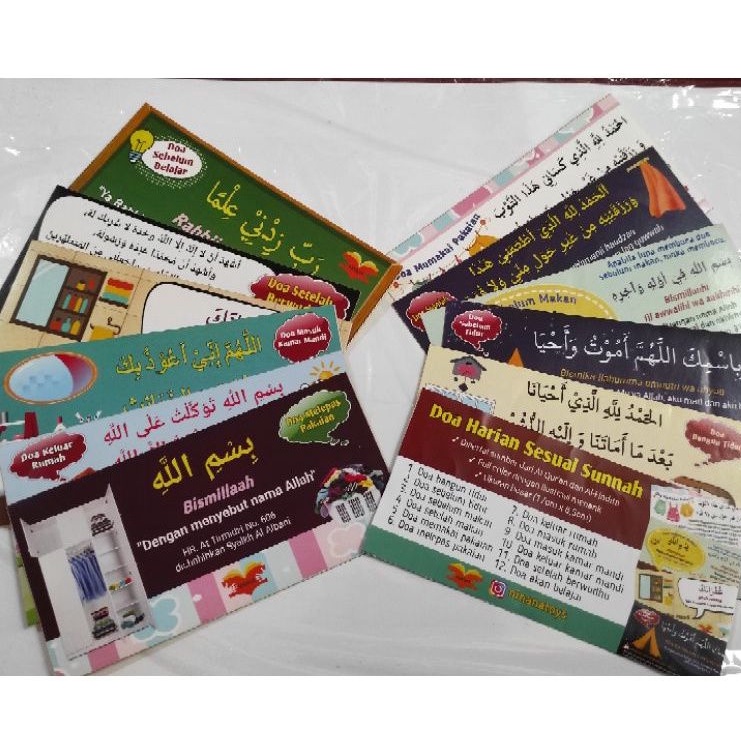 Stiker Sticker Doa Harian sesuai sunnah Doa sehari-hari