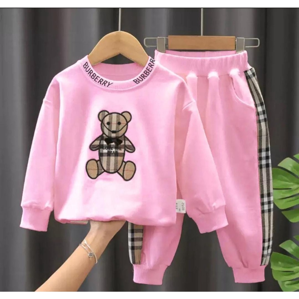 Setelan anak perempuan baju anak kekinian motif panda pakaian anak perempuan 1-6 tahun