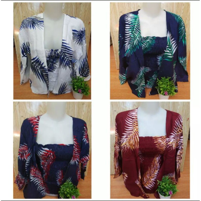 Set Kemben  Cardigan LD 100cm motif Bunga-set kemben kerut- Cardigan Bali-Set cardiganJumbo-kemben