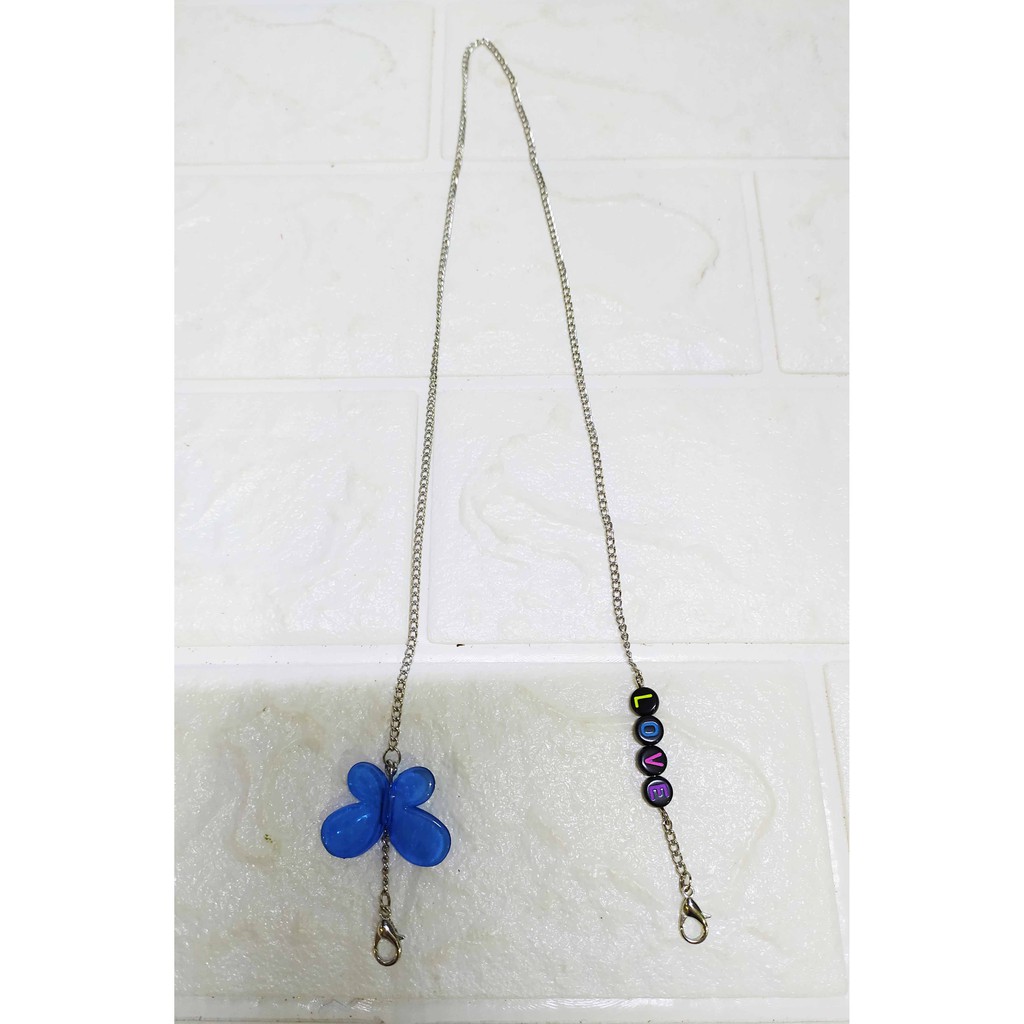 (Bisa Custom Nama) Kalung Masker - Strap Masker Cantik Bahan Rantai
