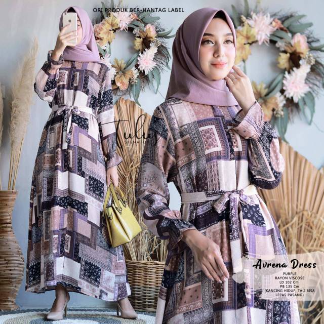 Avrena Dress Ori Tulus Signature / Gamis Rayon Premium