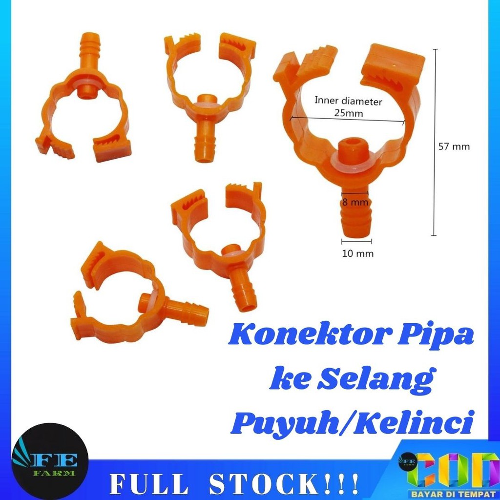 Sadle Connector TMO Konektor Pipa Menuju Selang Air Nipple Drinker Ayam Puyuh FEFARM