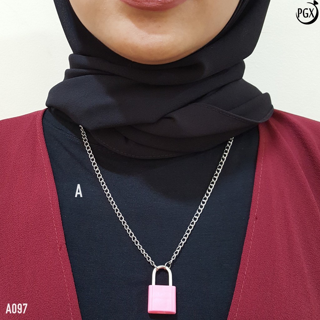 PGX Kalung Rantai Wanita Gembok Panjang Hijab Multilayer - A097