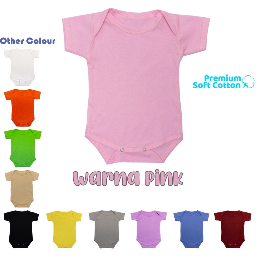 Baju Kodok Bayi Jumper Bodysuits 100% Katun polos jumpsuit baby newborn