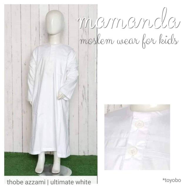 Thobe jubah anak Azzami ultimate White