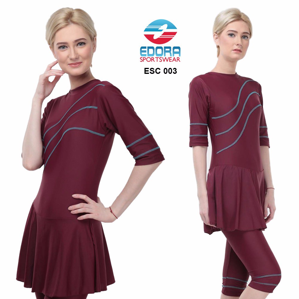 Baju Renang Wanita Semi Cover ESC Model SLIM FIT EDORA