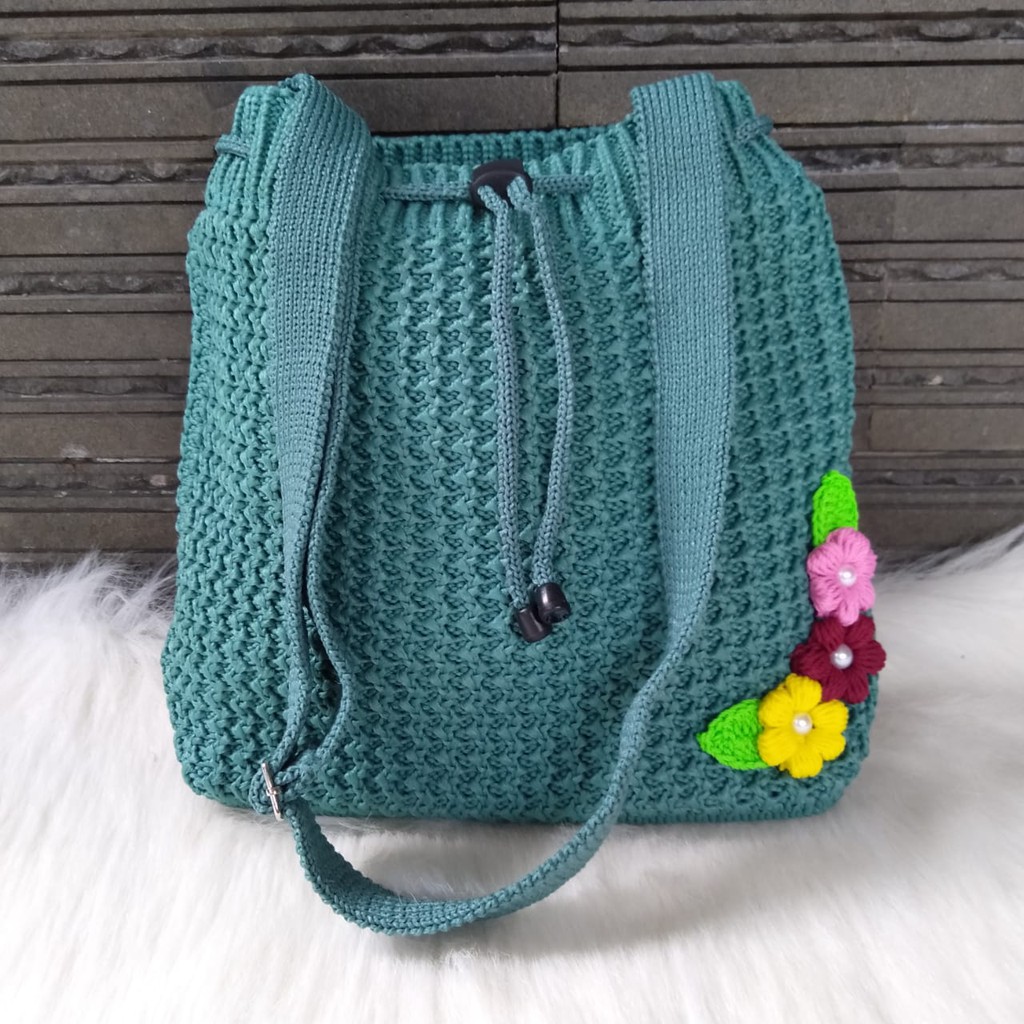 (Furing+Serut)Tas Selempang Rajut - Tas Wanita Selempang COD