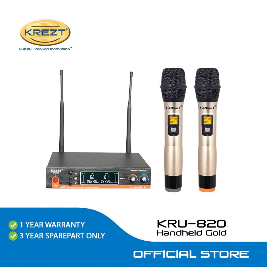 PROFESSIONAL WIRELESS MICROPHONE KRU-820 HANDHELD