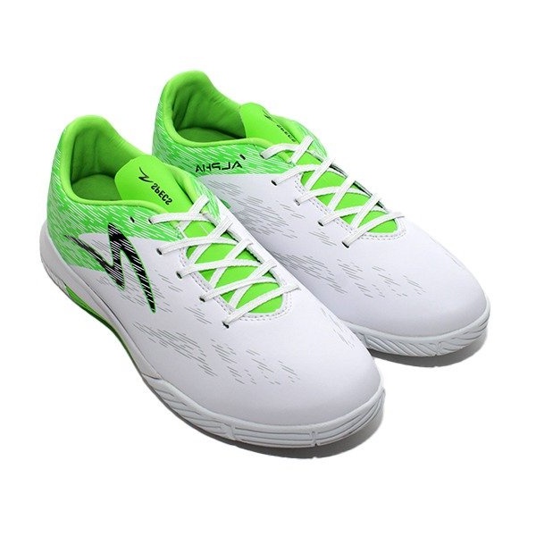 PROMO DISKON OJANSPORT SEPATU FUTSAL SPECS ALPHA PRO IN WHITE GREEN ORIGINAL