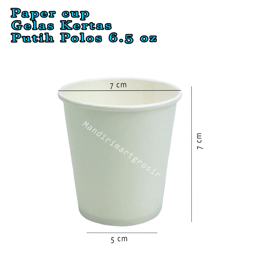 Paper cup * Gelas Kertas * Putih Polos * 6.5 oz