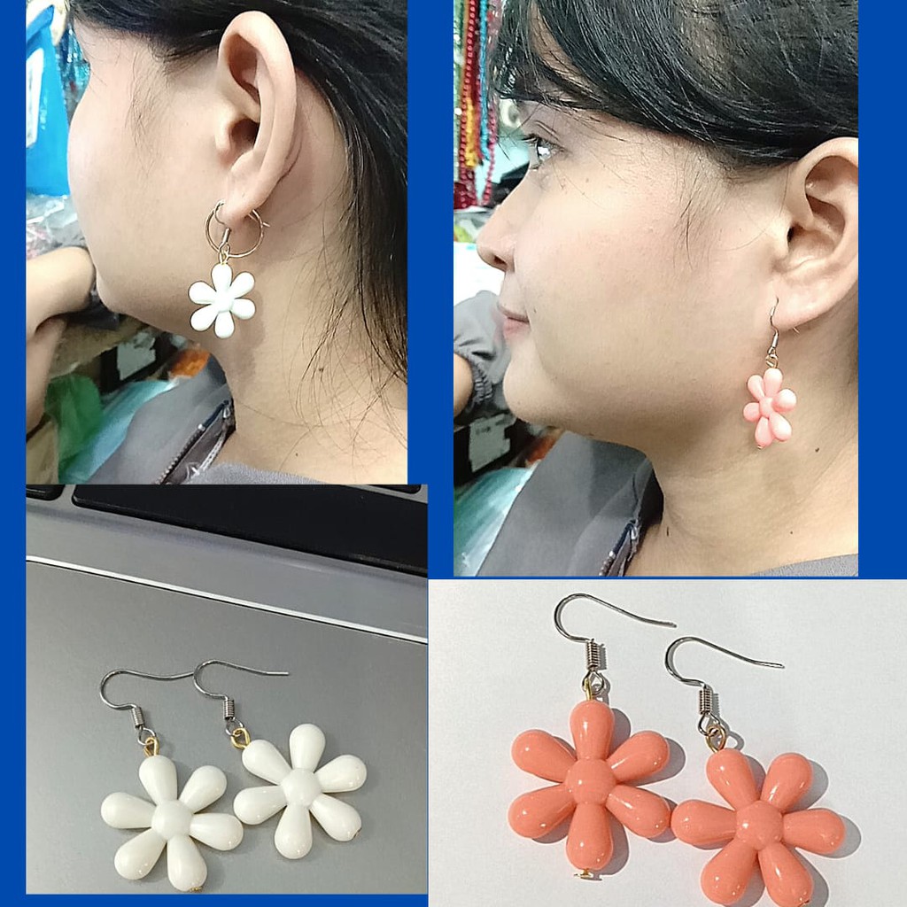 Anting Korea Wanita Anting Bunga Flower Anting Bunga Earring Flower Giwang wanita Anting hoops