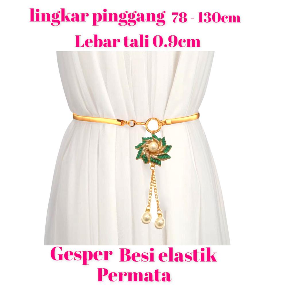 155 Gesper wanita Belt Ikat Pinggang Dres Elastis Besi Permata Terbaru untuk dress gamis tunik/gaun/muslim 660/720/740/750/1010/1060