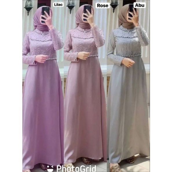 GAMIS LUCIA BROKAT IMPORT TILE  MUTIARA JUMBO STANDAR ANAK