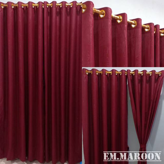 GORDEN PINTU DAN JENDELA MODEL SMOKRING 12 LUBANG POLOS EMBOSS - HORDEN EMBOS MOTIF UKURAN 135 X 220 CM