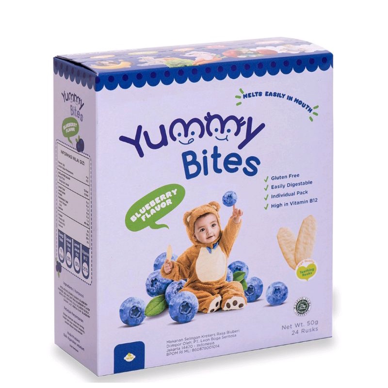 Yummy Bites baby rice crackers 50 gr/ Yummy bites snack makanan bayi