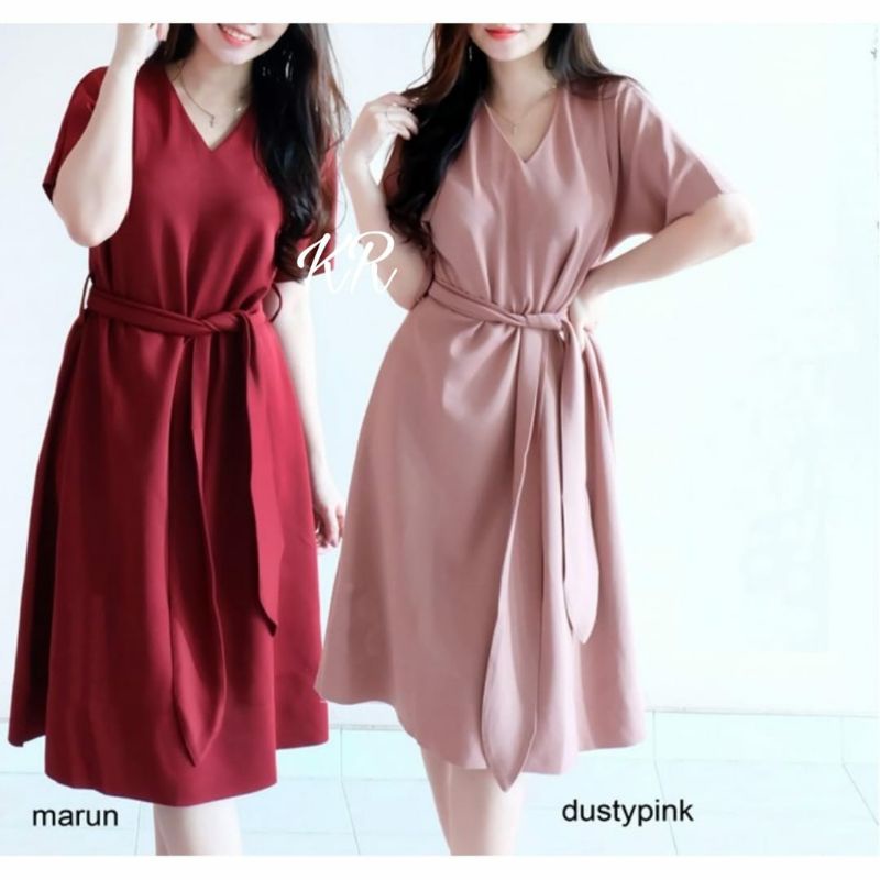 DRESS EXTRAVAGANZA FASHION PAKAIAN WANITA BAHAN MOSCREPE KR