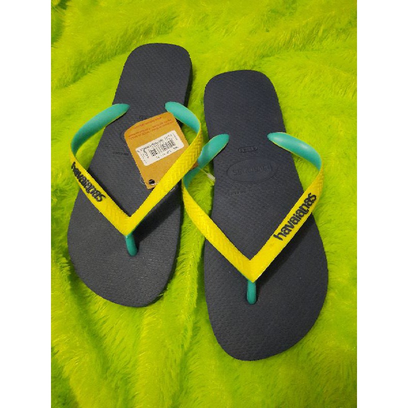 sandal pria havaianas original top mix fc 0821 navy/neon