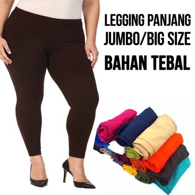 Celana Bawahan Legging Leging Lejing Panjang Wanita Cewe Bahan Jersey Tebal Jumbo Big Size Besar