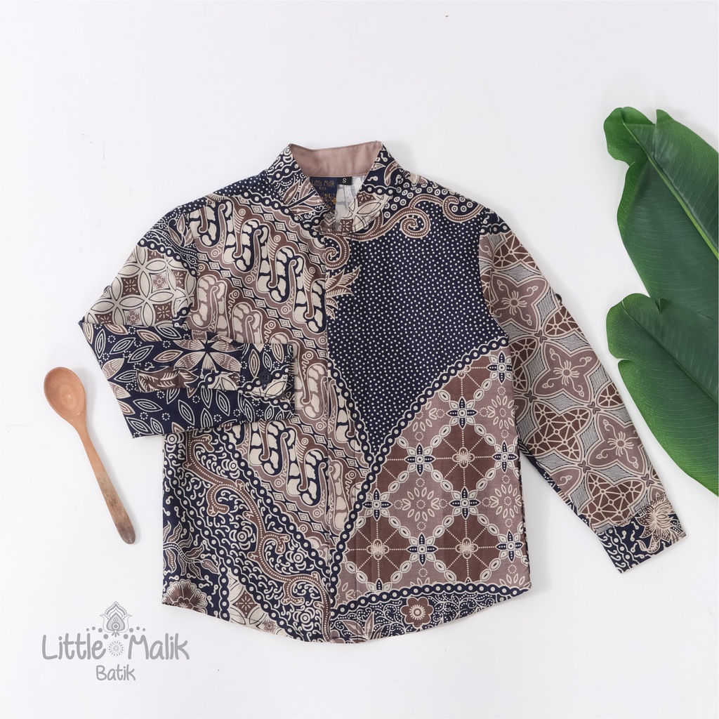 READY STOCK Kemeja Batik Anak / Ayah Lengan Panjang By Little Malik Batik, Navy &amp; Coklat