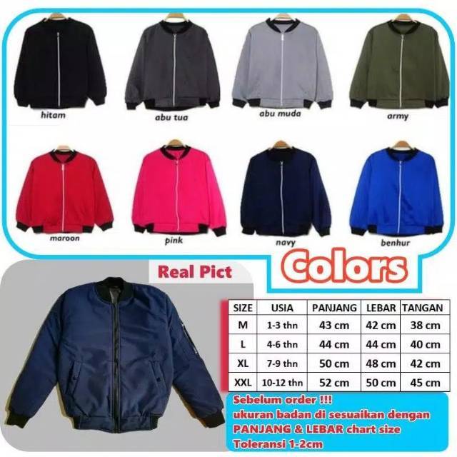 JAKET BOMBER ANAK CEWEK COWOK
