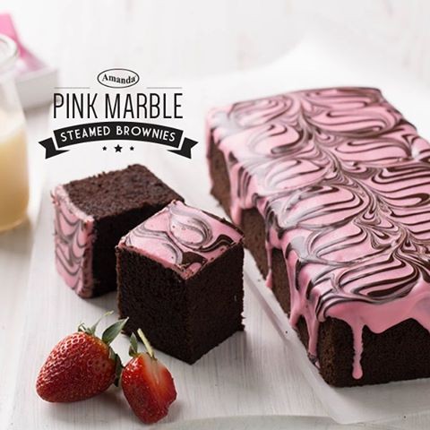 

Pink Marble - Brownies Amanda - Cake Brownies Kukus Bandung