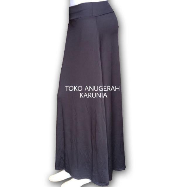 Rok Panjang Polos kaos rayon dan spandek-Hitam