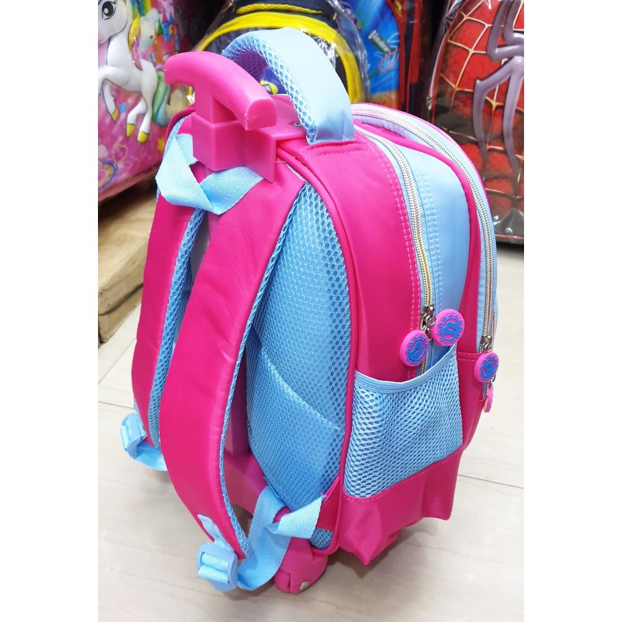 PROMO TERBAIK Tas Roda Dorong Trolley Anak TK Perempuan Motif Kuda Pony LOVE EMBOS Timbul 3Res IMPOR