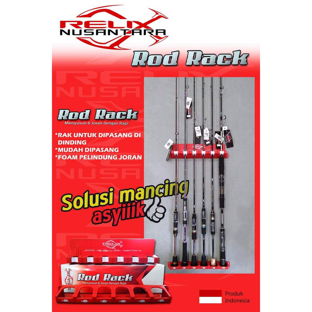 Rod Rack - Rak Joran Pancing Nempel pada  Dinding - Relix Nusantara- Asesoris Pancing
