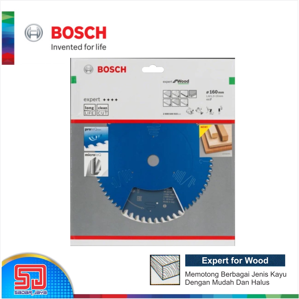 Bosch Circular Saw Blade Expert for Wood Piringan Gergaji Mata Potong Sirkel Kayu Hasil Halus
