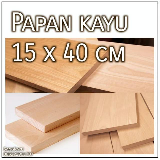 Wooden board 15x40 cm papan kayu talenan bahan craft macrame dekorasi