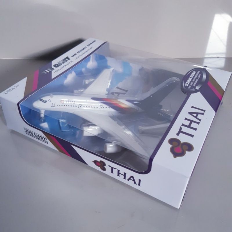 Diecast Pesawat Thai Airways Alloy - Mainan Miniatur Plane Airbus