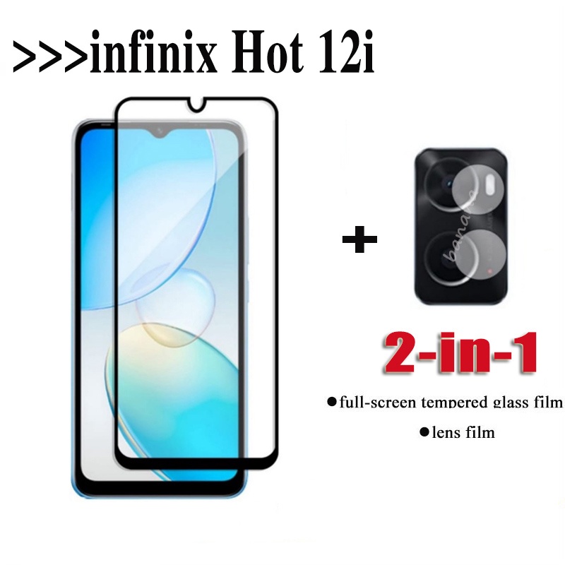 Paket 2in1 Infinix Hot 12i / Hot 12 / Hot 12 Play Tempered Glass Free Pelindung Lensa Kamera Untuk infinix HOT 12i HOT 12 play Hot 12