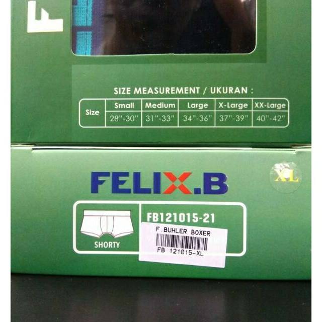 Celana Boxer Pria Felix.B FB 121015 ISI-2 PCS