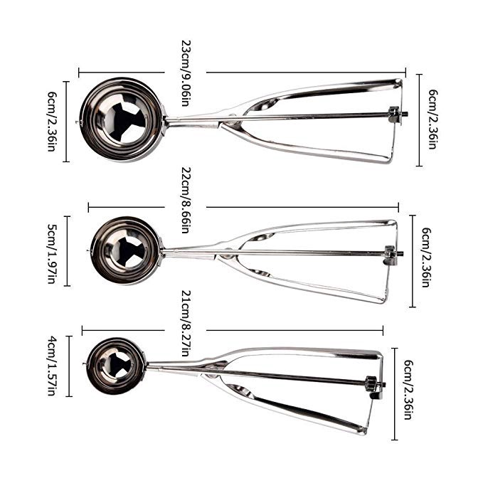 1pc Sendok Es Krim Masher Dengan Gagang Per Bahan Stainless Steel