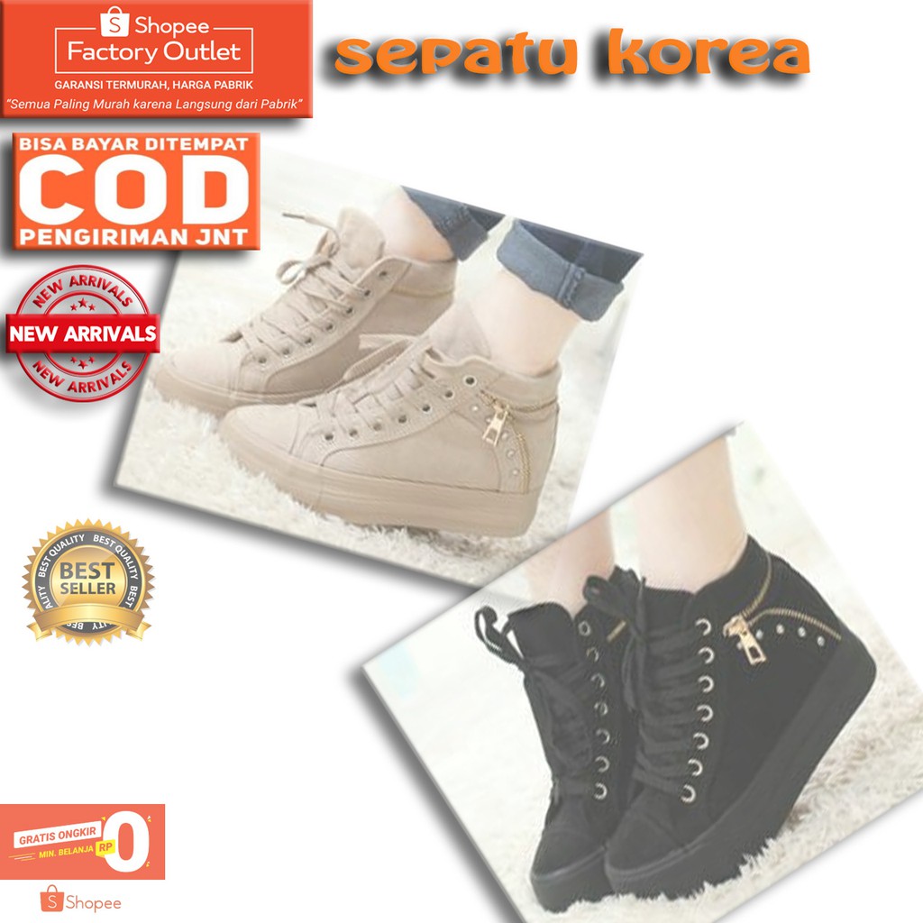 Diskon (ATM) [BISA COD] SEPATU BOOT WANITA KOREAN KOREA STYLE BOT BOOTS MURAH PEREMPUAN MES10
