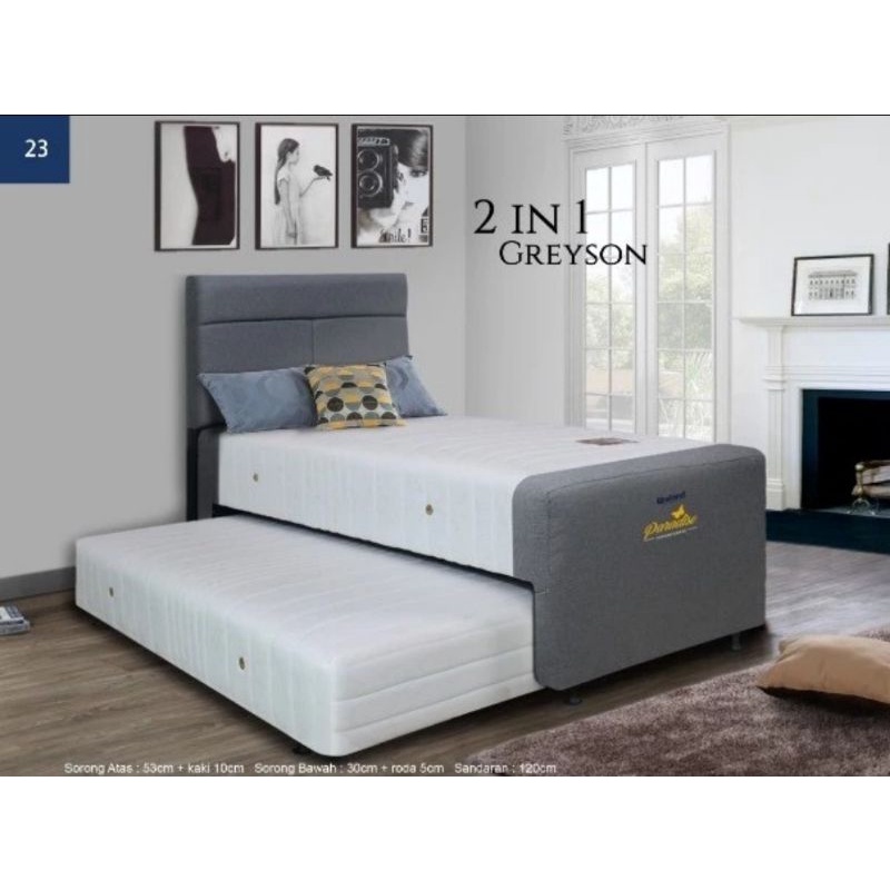 2 in 1 SPRINGBED UNILAND PARADISE GREYSON 100x 200