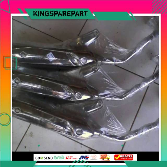 Knalpot Standar Racing Bobokan Honda Beat Karbu 2008 - 2010 - Full Chrome Plues Cover Knalpot