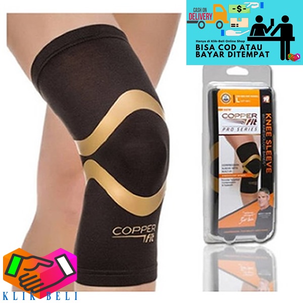 Deker Lutut Copper Fit / Knee Support Sleeve Dekker Olahraga / Deker Pelindung Lutut Otot - 1 Pcs