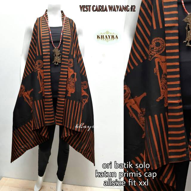 CARDIGAN BATIK WAYANG, VEST BATIK MODERN, OUTER MOTIF BATIK WAYANG