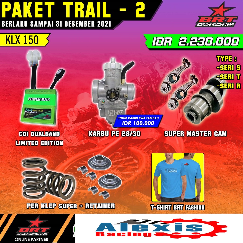 Paket Trail BRT Master Cam + RRA CDI KARBU KLX 150