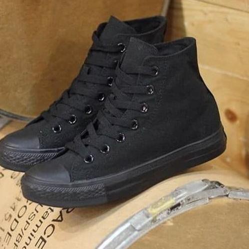 Sepatu Converse95 Chuck Taylor New Release Undefeated High Tinggi Full Hitam Black