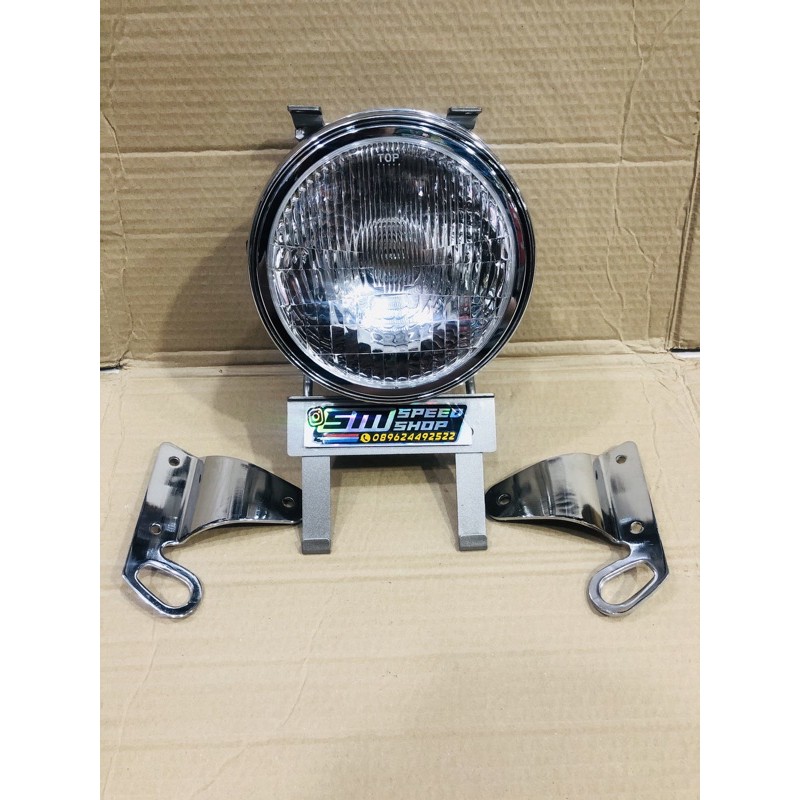 LAMPU BULAT NINJA SS / VICTOR ORIGINAL THAILAND SEPAKET PLUS BREKET DAN KUPINGAN LAMPU CROME