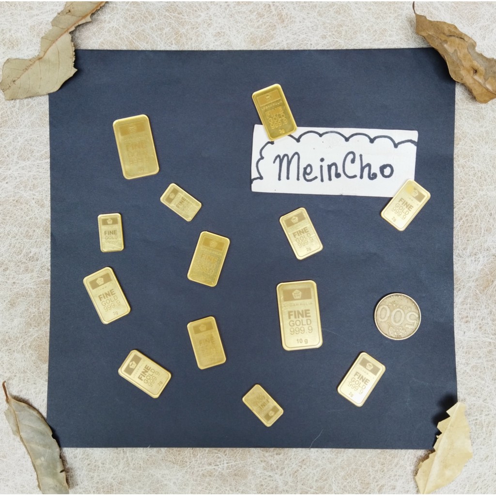 Replika Emas Batangan ANTAM 24K Replika Logam Mulia bahan Aplikasi Mahar Dekorasi Rustik