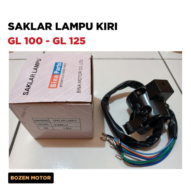 Saklar Kiri GL 100 - GL 125 / Switch Handle Holder Tombol Set Assy / GL100 GL125 / Lampu Bina Parts