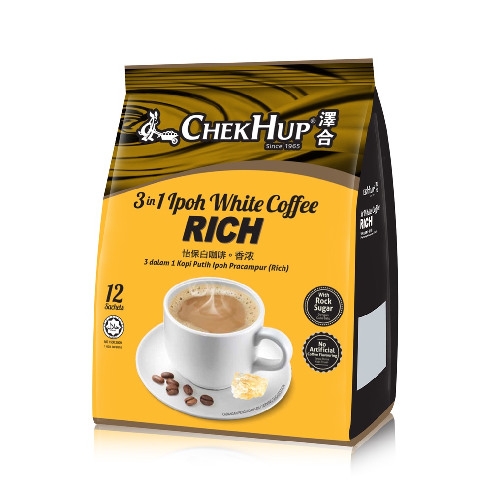 IPOH WHITE COFFEE KING CHEKHUP KOPI INSTAN 3-IN-1 HALAL 12PCS