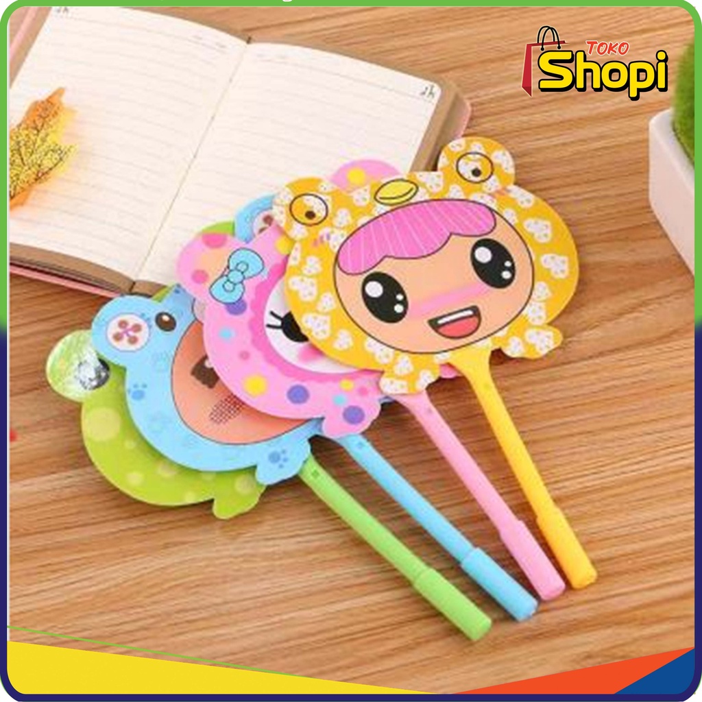 

♚ ♚Pulpen Kipas Karakter Pena Kipas Cartoon Souvenir Lucu