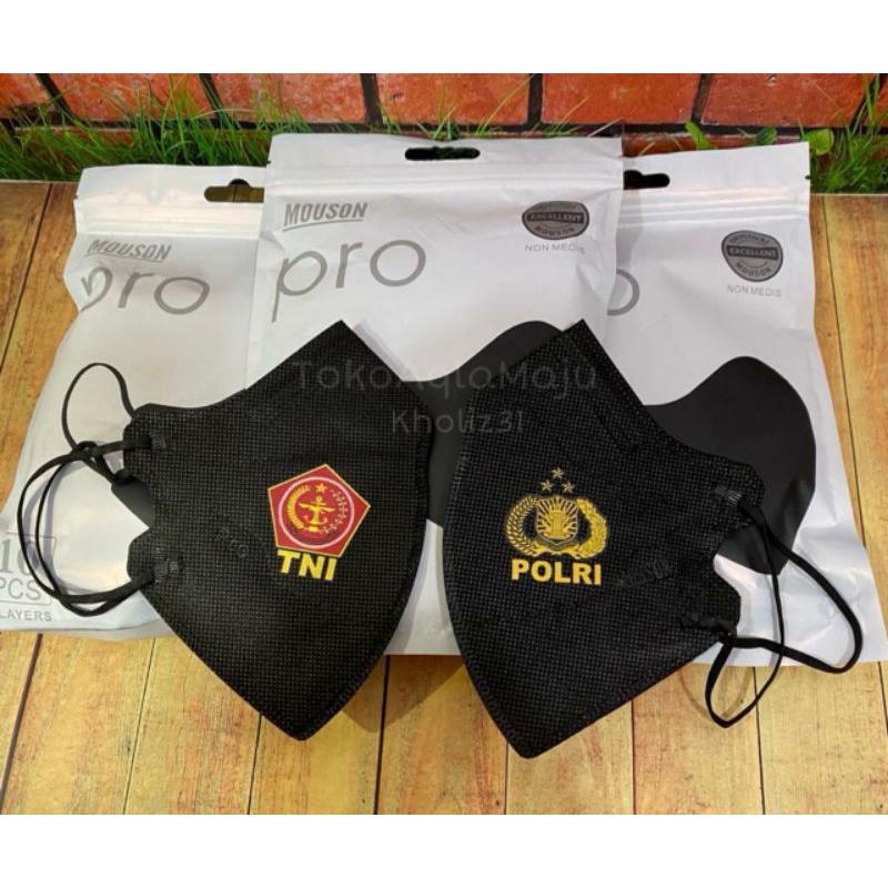 Masker KN95 Pro Mouson Duckbill TNI POLRI Premium ( grosir ) Isi 10 pcs